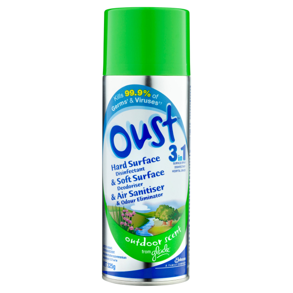 SC Johnson Deb OUST 3 IN 1 SURFACE DISINFECTANT SPRAY -HOSPITAL GRADE- OUTDOOR SCENT 325g